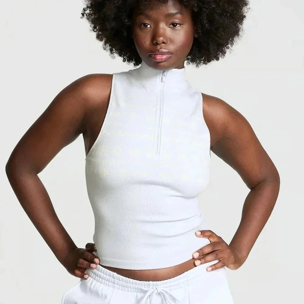 NWT VSPINK Winter Seamless Half-Zip Tank Top